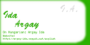 ida argay business card